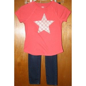 Set of Girl's Top & Jeggings Arizona Jeans  Sz 8 Athletic Works SS Tee Sz 7/8